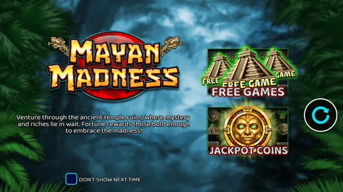 Mayan Madness - menu principal avec thématique Maya